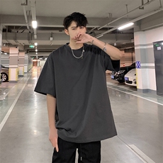 男女同款时尚高街潮流上衣港风复古休闲百搭短袖T桖HY33TP16，男装T恤，电商A102B