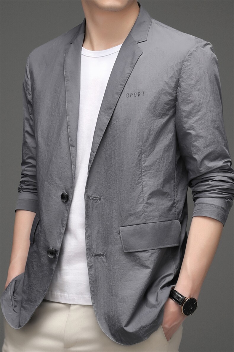 BW5168钱塘2020-2夏季薄款男士长袖西服外套时尚修身防晒衣P145,男装西服,钱塘207-2