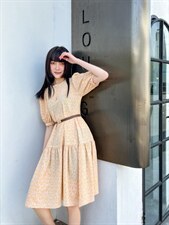 特殊面料连衣裙，女装连衣裙，米壹(1F)