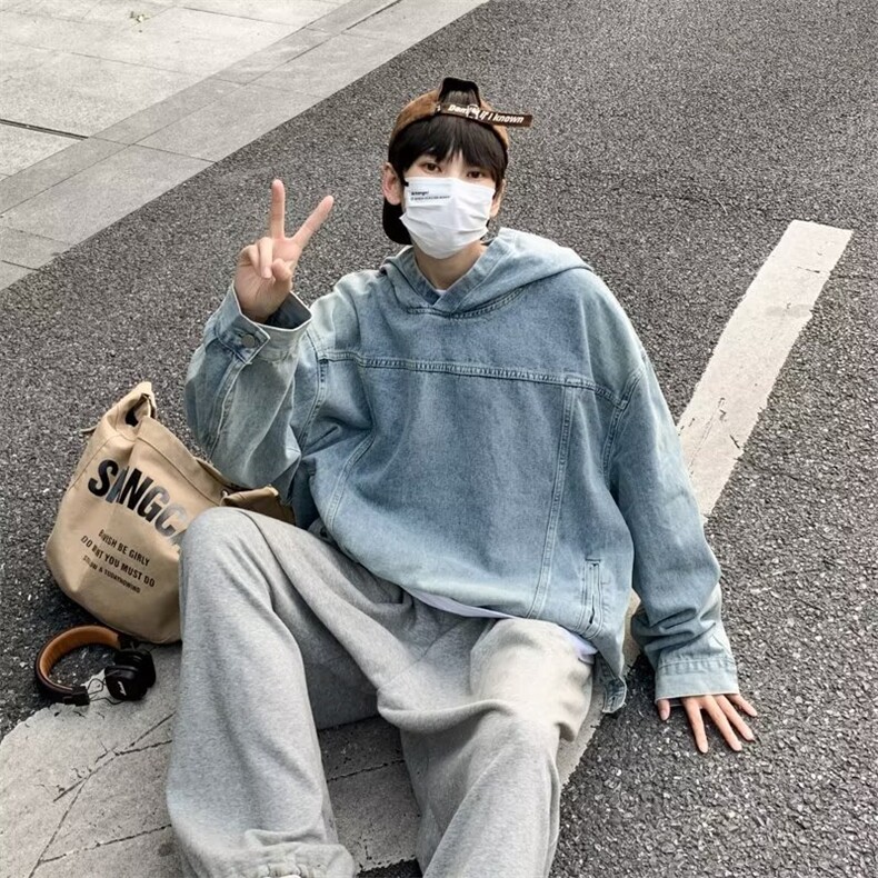 美式夹克春秋新款连帽牛仔衣J2025P65,男装夹克,星座1116-2