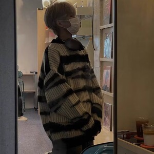 ！实物图片效果 潮牌刷毛马海毛宽松百搭毛衣MY088-P53图片