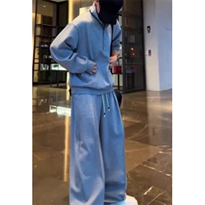网图秋季新款polo领设计卫衣阔腿裤套装时尚休闲运动YY2516-P108，男装休闲套装，电商C216