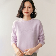 2025年秋季纯色圆领针织衫休闲百搭，女装针织衫/毛衣，鸥蕊娅羊绒