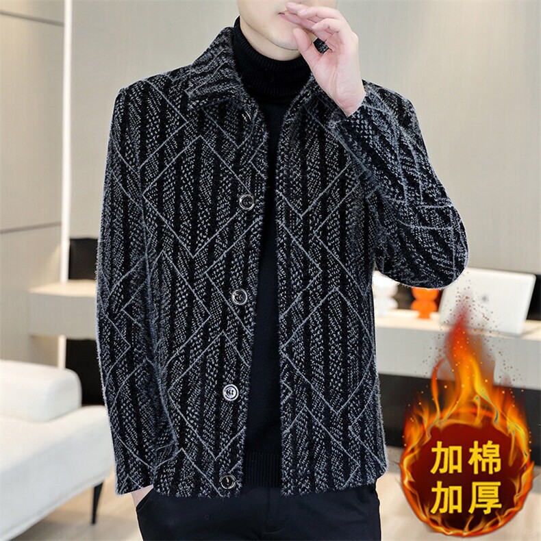 冬季新款男士商务休闲翻领加棉加厚毛呢大衣短款夹克外套A75P140,男装夹克,电商B226-2（原B217-2）