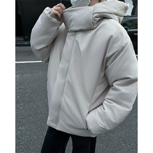 冬季美潮高级感设计感小众连帽棉服男欧美街头外套情侣潮Y183图片
