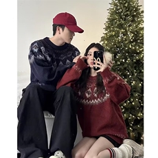 北欧费尔岛毛衣男女潮牌情侣装针织衫秋冬圣诞毛线衣LY928P51，男装针织衫/毛衣，星座1112-1