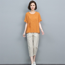 2023夏季新款时尚气质宽松显瘦休闲舒适棉麻两件套，女装套装/套裙，独衣靓