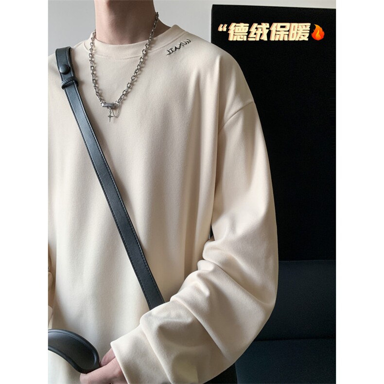 德绒长袖T恤潮流高领内搭高级感宽松打底衫TC1050-P21【特价】,男装T恤,电商A007