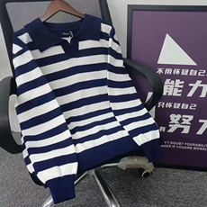 条纹冰丝针织polo衫男短袖秋冬季薄款潮流轻奢翻领男士半袖体恤，男装T恤，星座218-8