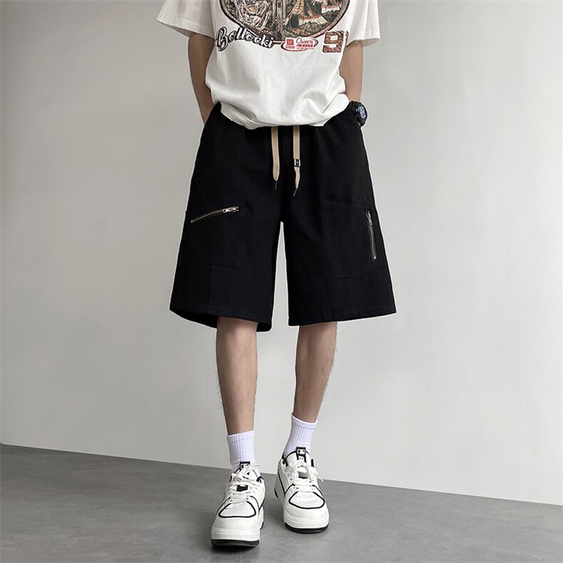 工装短裤男韩版潮流个性拉链口袋2026夏季新款ins五分裤K4053-P38,男装牛仔裤,星座412
