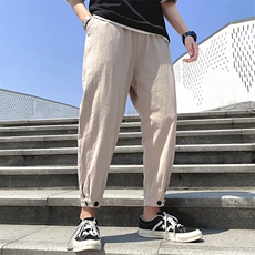 束脚裤男2021夏季潮流小脚哈伦裤新款休闲裤九分运动裤DS383T，男装休闲裤，电商A102