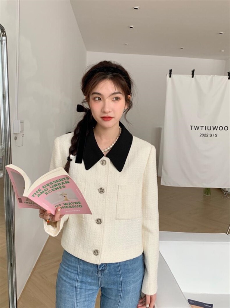 春季新款撞色小香外套,女装其它,她物