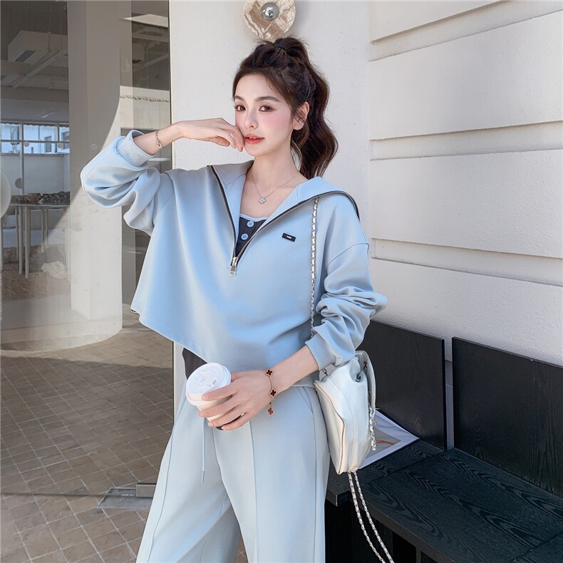 新品~休闲套装打底背心卫衣阔腿裤三件套28639-P169-K278,女装套装/套裙,2B076