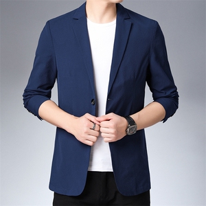 西服男秋款商务中青年弹力小西服休闲男士单西外套正装职业装上衣图片