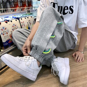 品质高街设计潮牌休闲裤男垂坠感宽松阔腿束脚男裤DK7864-P78图片