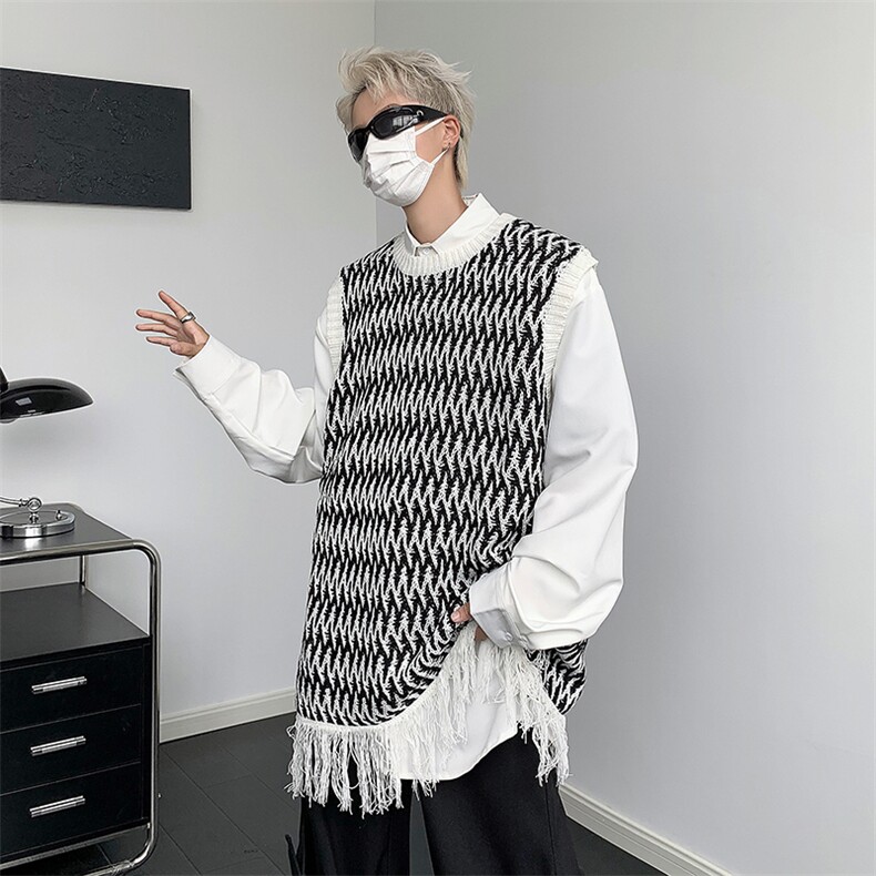 背心马甲针织衫男时尚慵懒风叠穿小众毛衣男MY0221-P45,男装针织衫/毛衣,星座308B-2