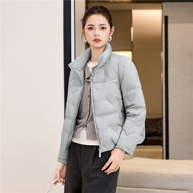 秋冬短款轻薄立领羽绒服女2025新款户外健身鸭绒防风棉服,女装羽绒服,阿舍尔精品