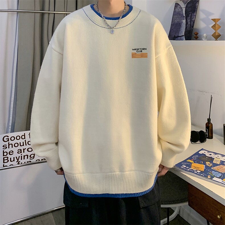 假两件毛衣男大码加绒针织衫男毛线衣M80350-P55加绒P70,男装针织衫/毛衣,电商A040