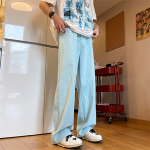 春秋季高街vibe水洗直筒宽松阔腿五色牛仔裤NZ2310-P55控78图片