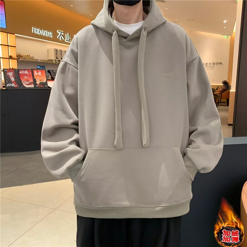 重磅连帽加绒卫衣男2024新款秋冬季美式潮牌男生宽松男款外套,男装卫衣,星座716-2