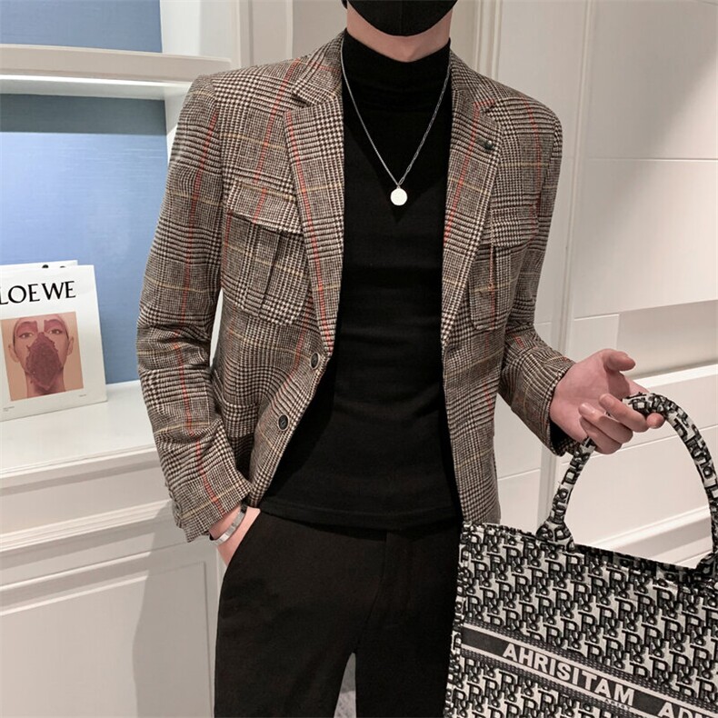 秋冬夹克西装单西修身休闲男士 西服 A236-XZ-193-P130图片