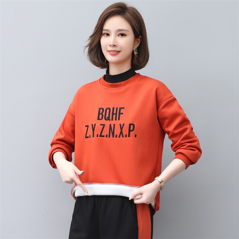 2022新款时尚潮流刺绣加绒卫衣宽松显瘦保暖外套,女装卫衣/绒衫,依恋蒂丝
