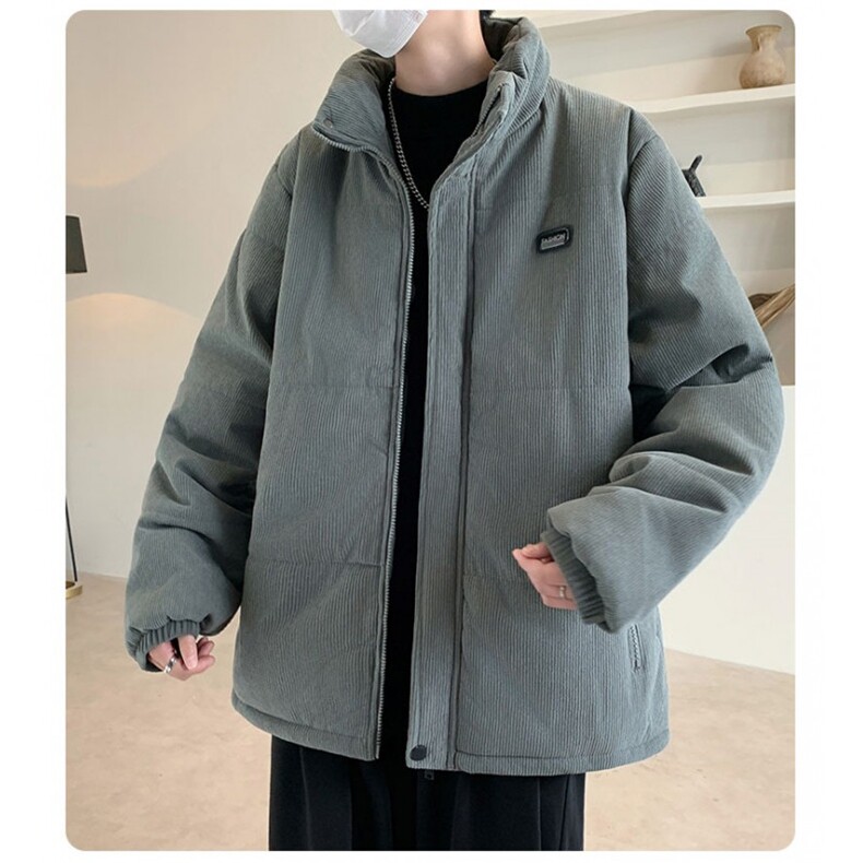 立领灯芯绒棉衣男士秋冬新款加厚保暖棉服潮流休闲棉袄冬季外套,男装棉衣,星座506A