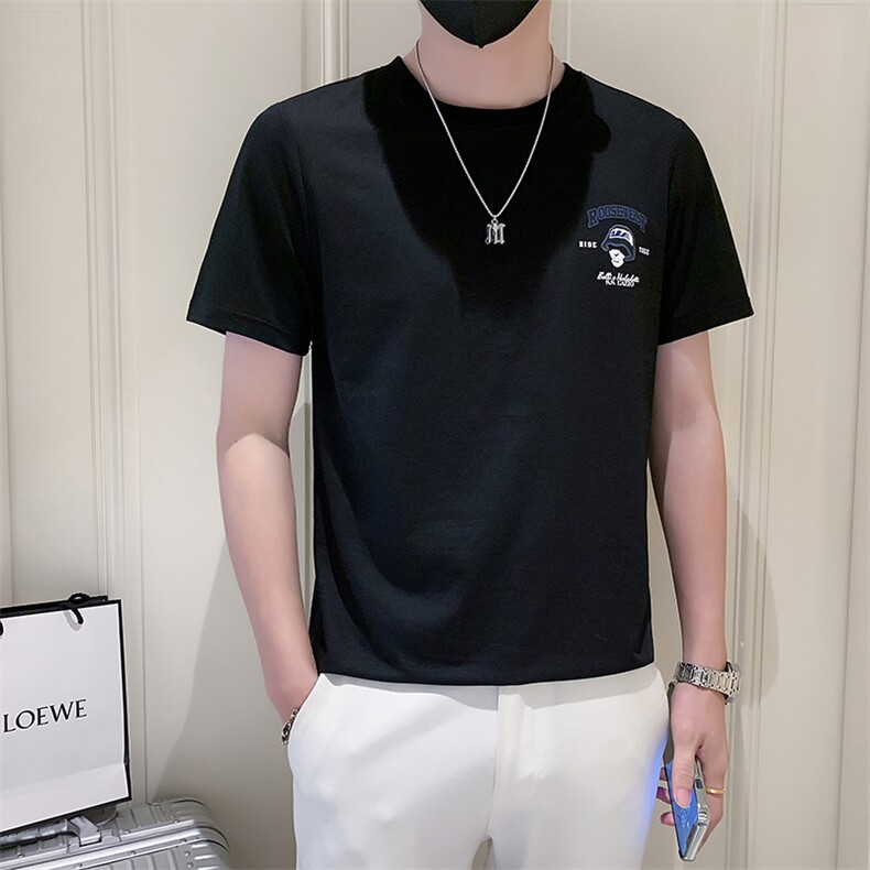 社会小伙2025新款夏季短袖T恤潮牌印花半袖A313-1-5815-P4868,男装T恤,电商A313-1