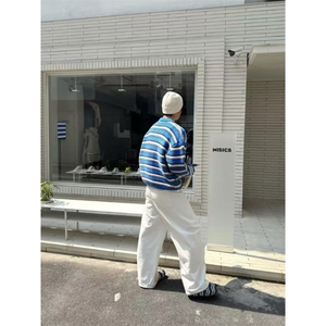 现货~得物抖音 高品质重磅条纹针织秋冬开衫毛衣外套MY396批85图片