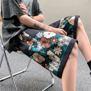 1港风大码M-5XL中性风短裤女男士中裤男潮流五分裤DK7792P45控59图片