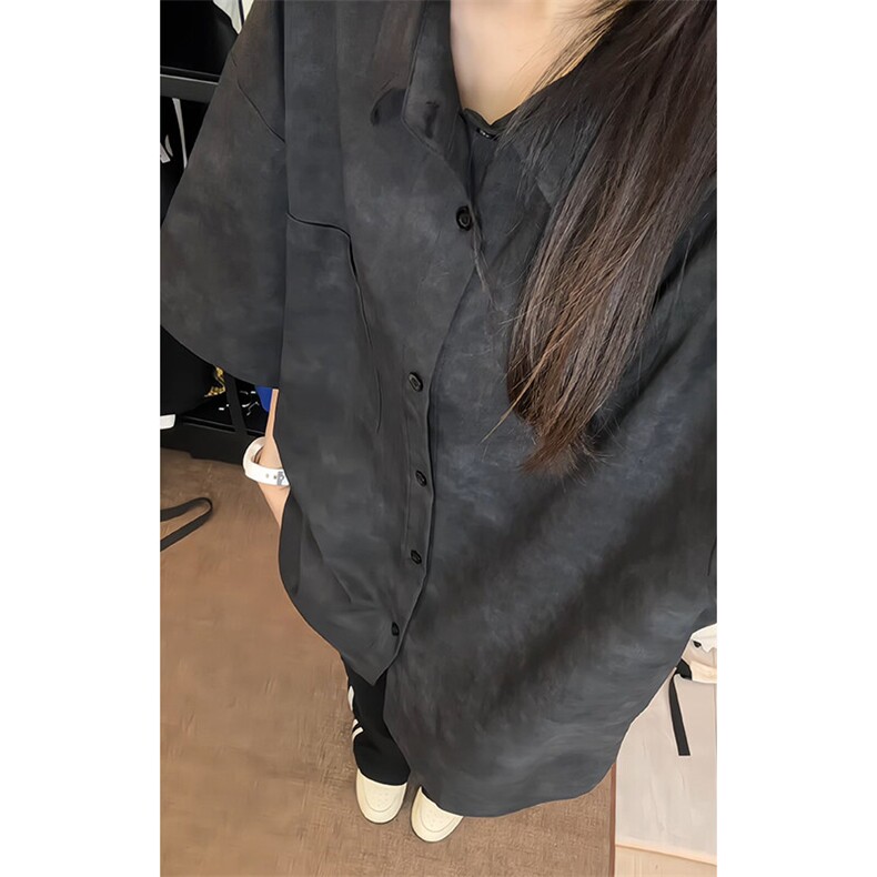 特批P30无差价夏季2025夏季休闲扎染大码百搭短袖衬衫男CD5501,男装衬衫,电商A001-1