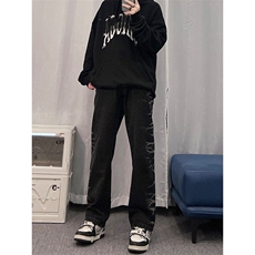 欧美hiphop直筒牛仔裤美式复古阔腿裤垂坠感xz310a-4-nz15-P55，男装牛仔裤，星座310A-4