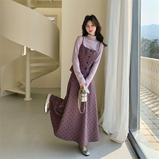 新款紫色波点三件套2C007-2605-P215-K348，女装套装/套裙，2C007