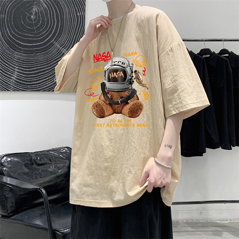 YT26281-P30亚麻短袖t恤男大码五分袖男宽松七分袖大皂风模特,男装T恤,电商A040