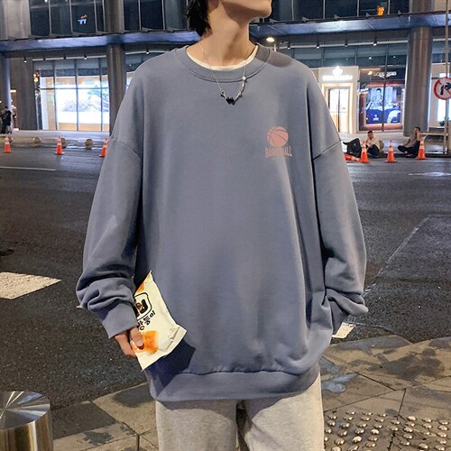 S6237-P28  秋季圆领卫衣男大码韩版宽松长袖外套图片