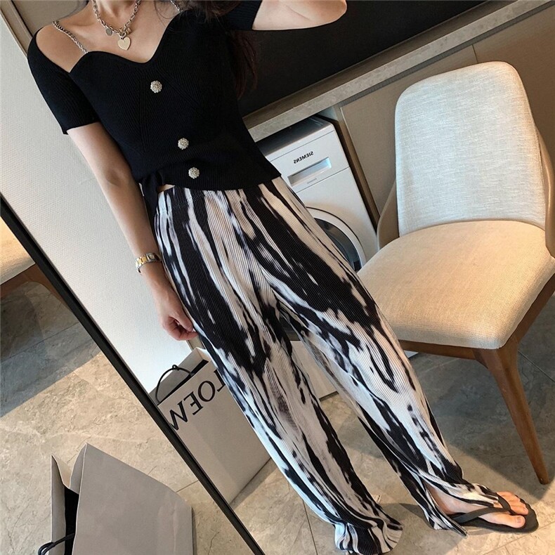 扎染百褶裤，女装，XTZ style