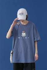 T2298P25中性模特短袖T恤男夏季潮流宽松简约百搭潮牌五分袖上衣，男装T恤，星座510A-1