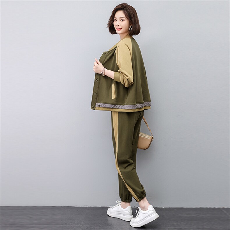 时尚休闲套装女春秋新款宽松显瘦运动服两件套百搭舒适家居服,女装套装/套裙,悦见她