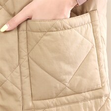 2021冬装新款中长款连帽菱形棉衣，女装棉衣/棉服，小林双子