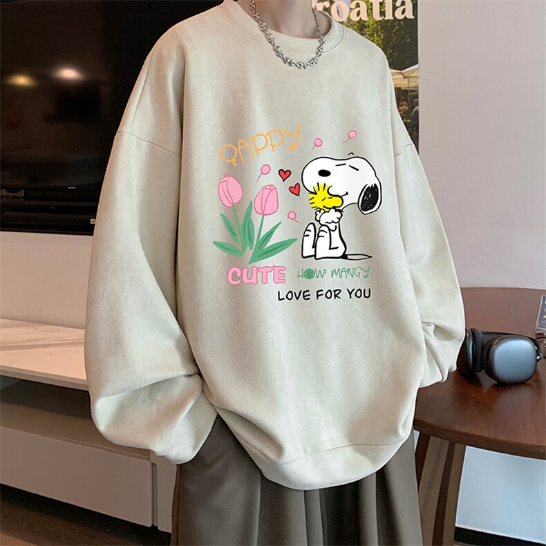 麂皮绒卫衣男大码重磅长袖t恤男JW81324-P35加绒款P45,男装卫衣,电商A040