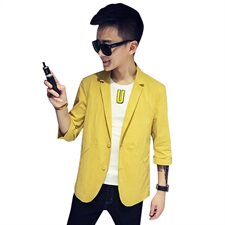 100%聚酯纤维社会小伙网红中袖夜店潮小西装五分袖西服8865，男装西服，电商D240-242