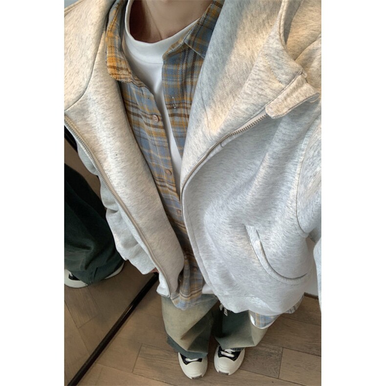 现货3秋冬加厚cleanfit美式休闲重磅480G短款开衫卫衣TTTB05-P98,男装卫衣,星座1315