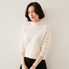 2024秋季新款女士高领长袖短款套头35%羊绒衫，女装羊绒衫，澳煜绒