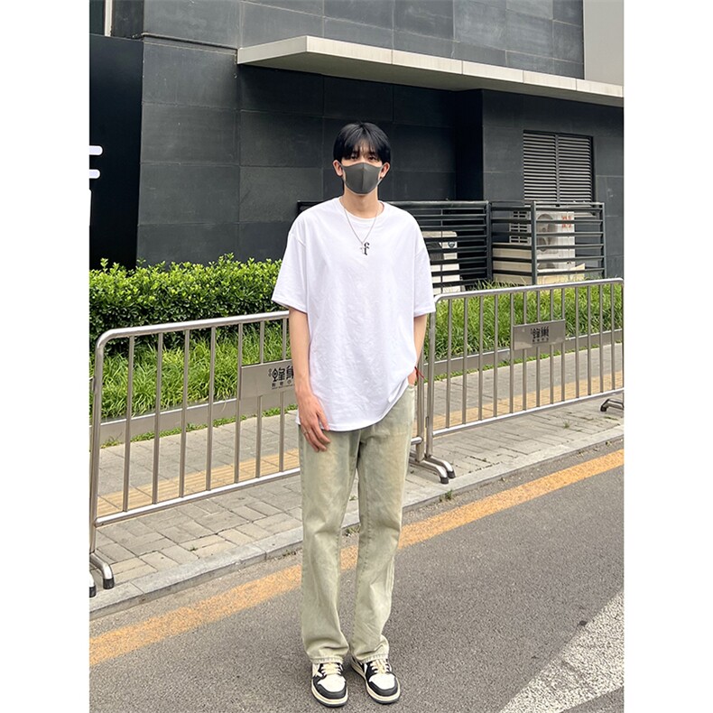 B221美式ins高街小众百搭纯色微喇牛仔裤LK22087-P55控78,男装牛仔裤,电商B221