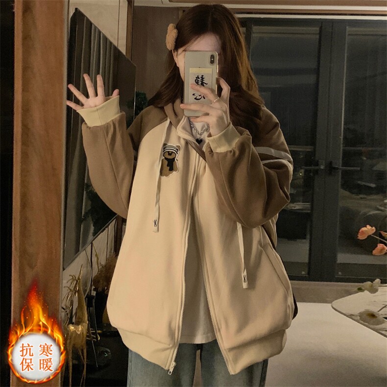 小熊学院风棒球服外套少女冬装2025新款学生宽松加厚棉衣C474-100,男装棉衣,星座911-2(原星座613-2）