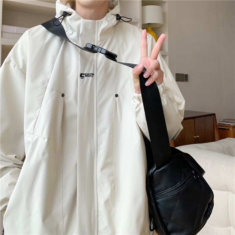 DJK02-P65连帽青少年新款百搭日系复古工装夹克男秋季潮牌户外，男装风衣，星座603-2