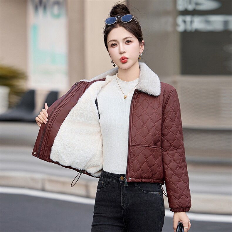 2025冬季现货高品质时尚潮流加绒保暖皮衣外套,女装皮衣,臻衣坊