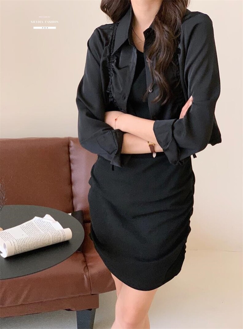 香丽迪网红chic高级感丝滑醋酸外披两件套,女装其它,香丽迪1