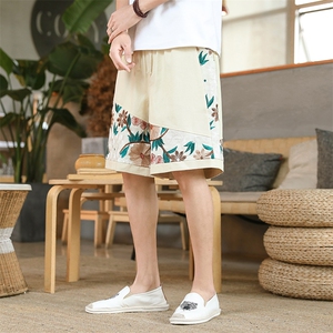 夏季潮刺绣日系宽松大码潮牌时尚男裤街头休闲裤百塔五分短裤图片