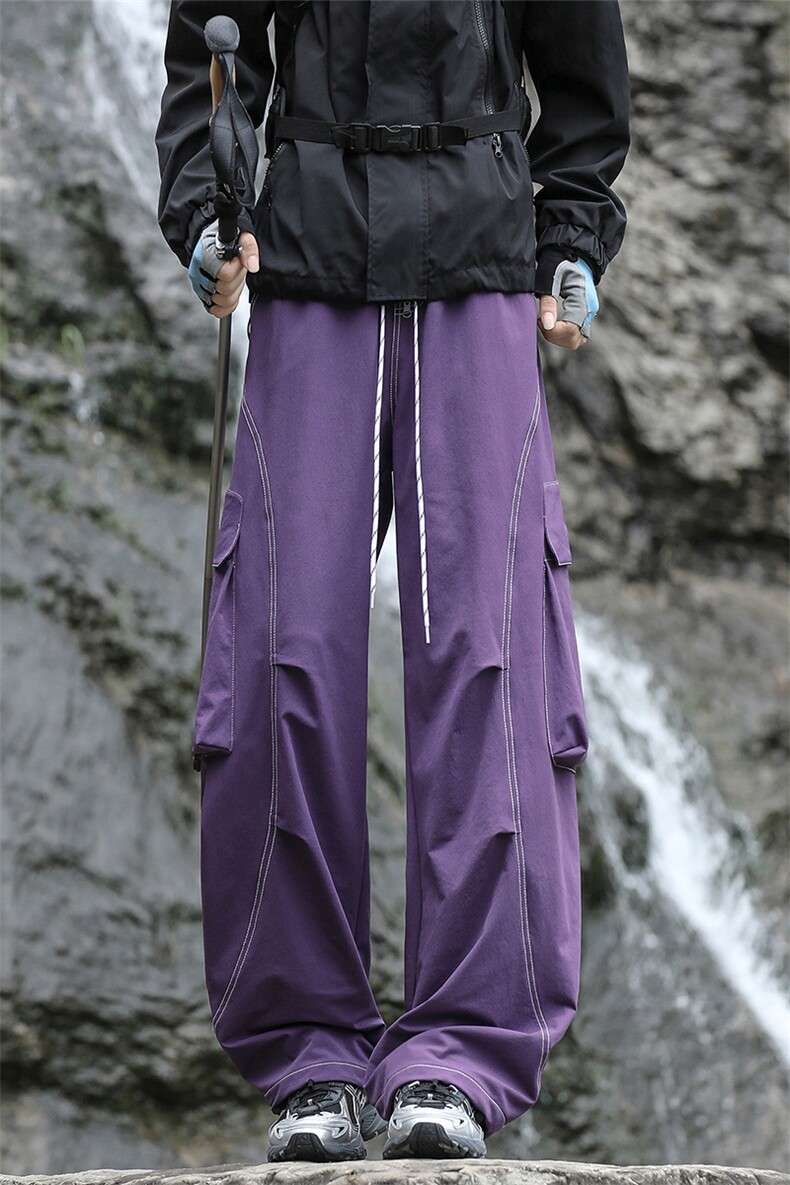 秋季防风拼接大口袋大码防泼水徒步登山冲锋裤男K24036-特P55控98,男装休闲裤,电商A001